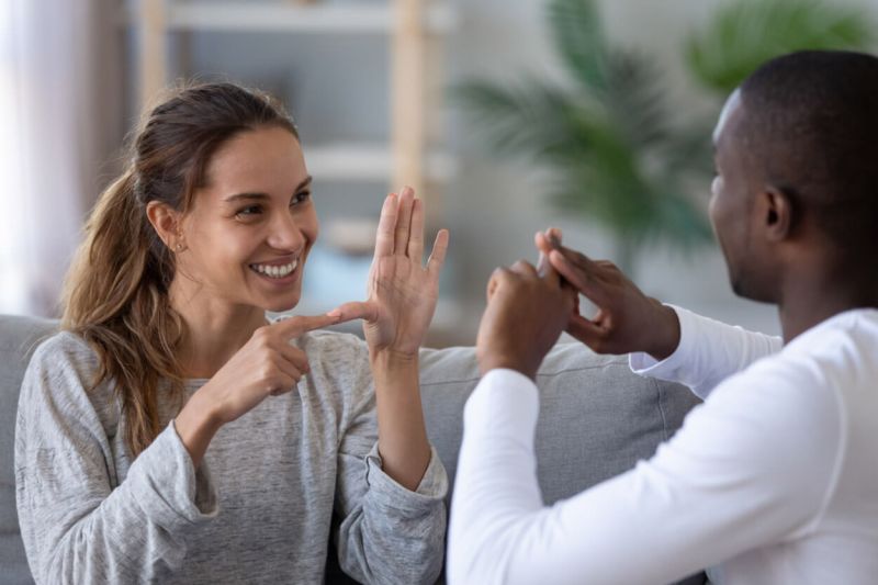 Persons with disabilities interacting in the workplace